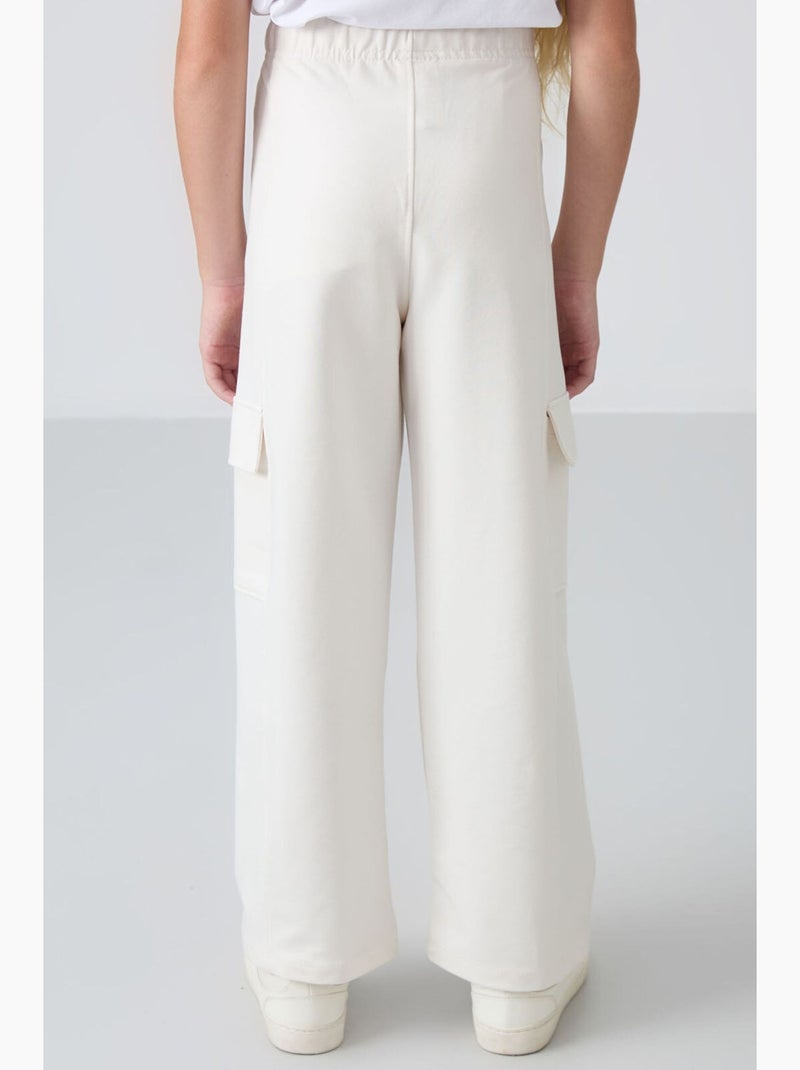 Pantalon de jogging en mélange de coton tommy Blanc cassé - Kiabi