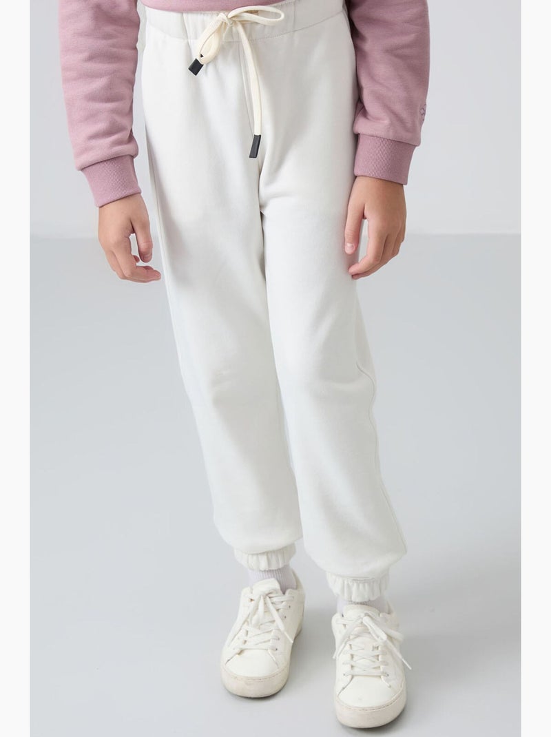 Pantalon de jogging en mélange de coton tommy Blanc cassé - Kiabi