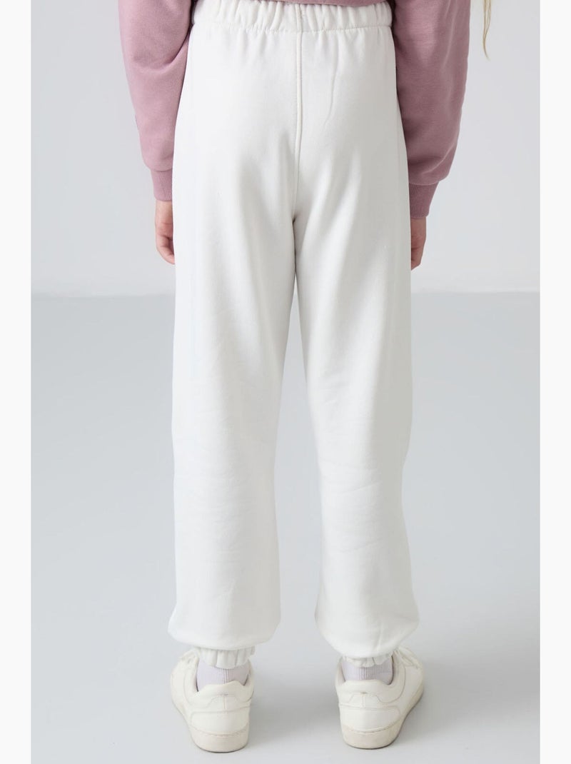 Pantalon de jogging en mélange de coton tommy Blanc cassé - Kiabi