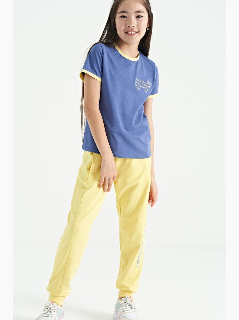Pantalon de jogging en mélange de coton tommy Jaune citron - Kiabi