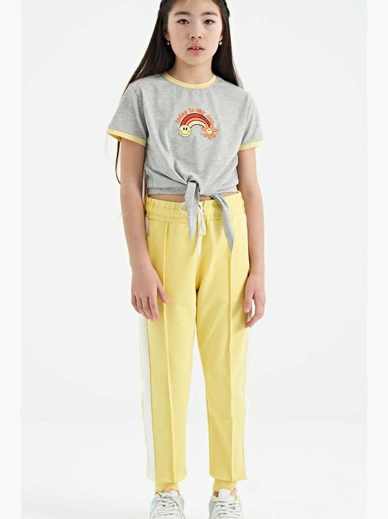 Pantalon de jogging en mélange de coton tommy Jaune/Blanc - Kiabi