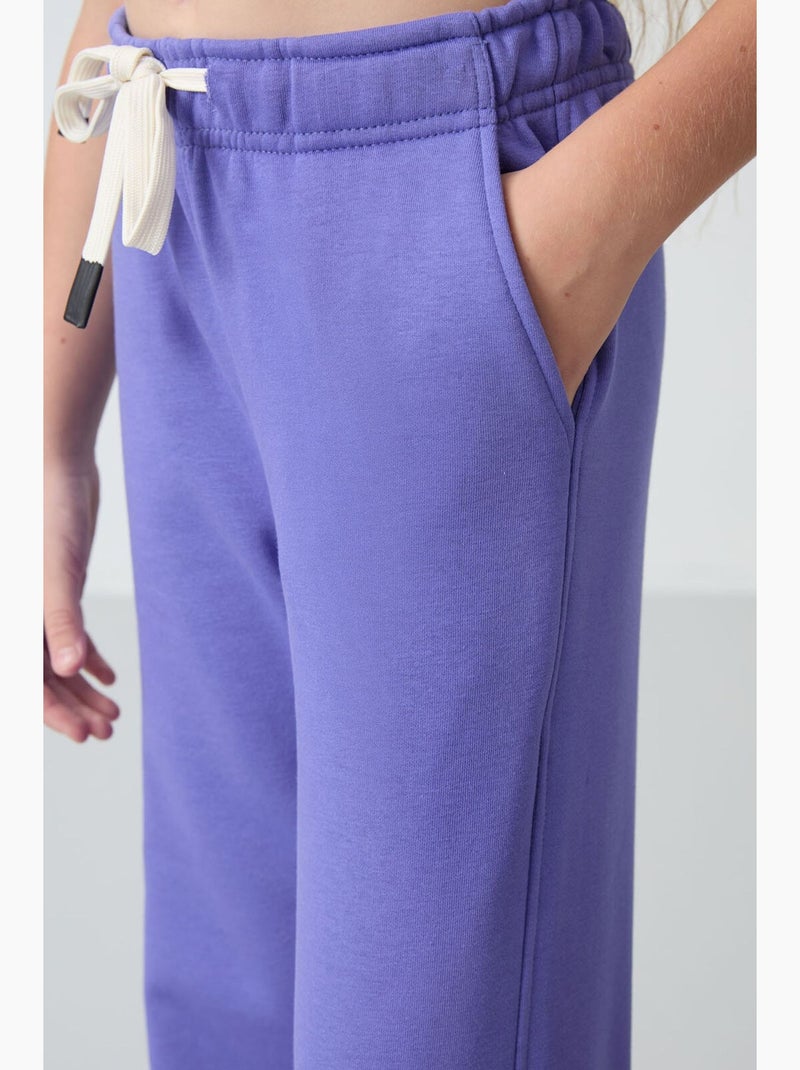Pantalon de jogging en mélange de coton tommy Lavande - Kiabi