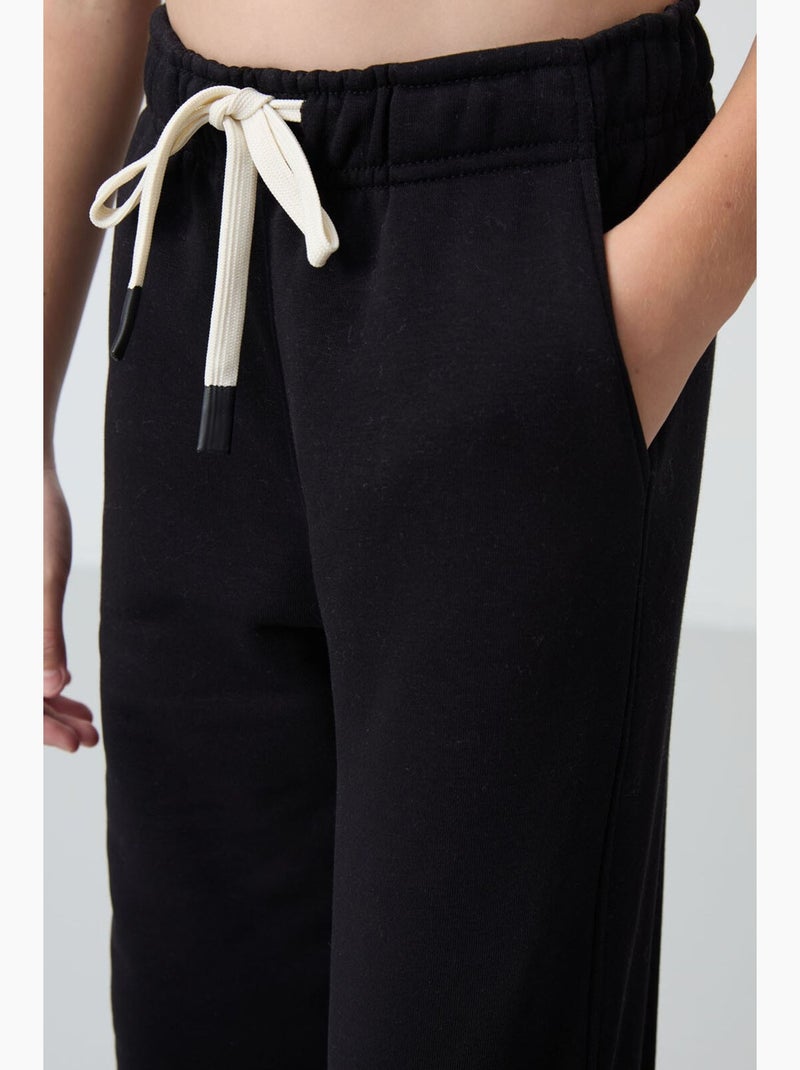 Pantalon de jogging en mélange de coton tommy Noir - Kiabi