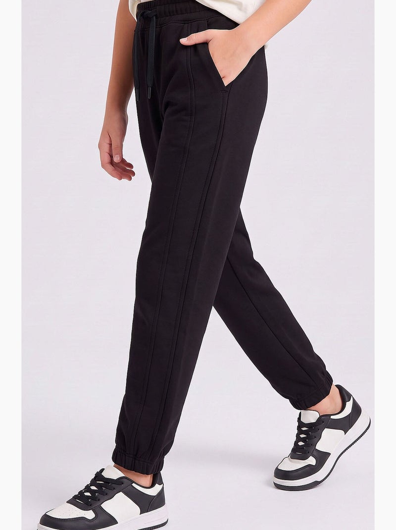 Pantalon de jogging en mélange de coton tommy Noir - Kiabi