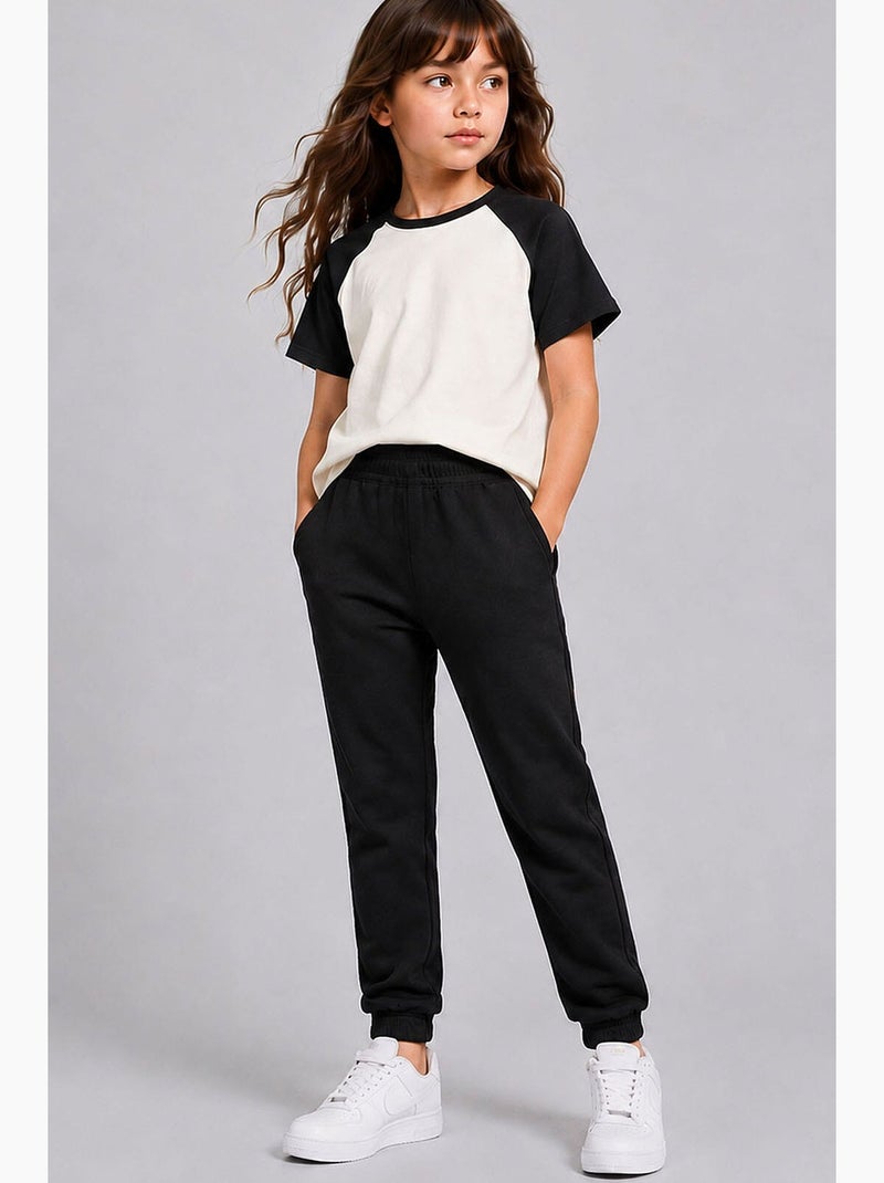 Pantalon de jogging en mélange de coton tommy Noir - Kiabi