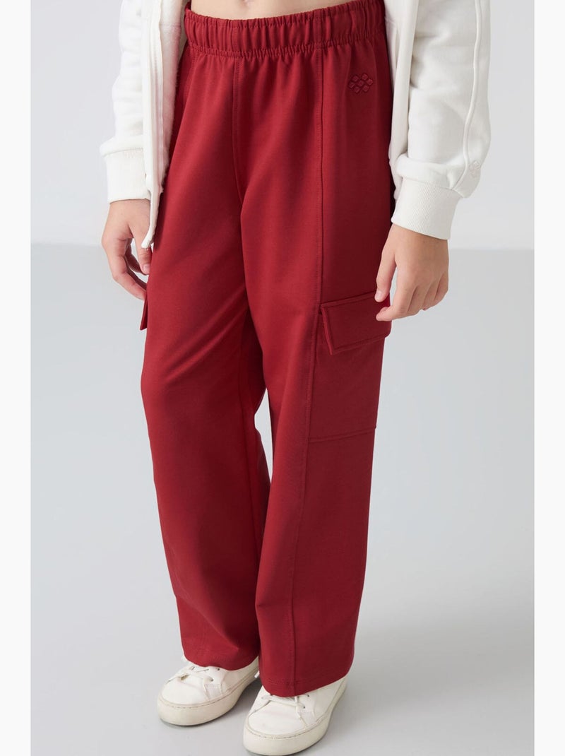 Pantalon de jogging en mélange de coton tommy Rouge bordeaux - Kiabi