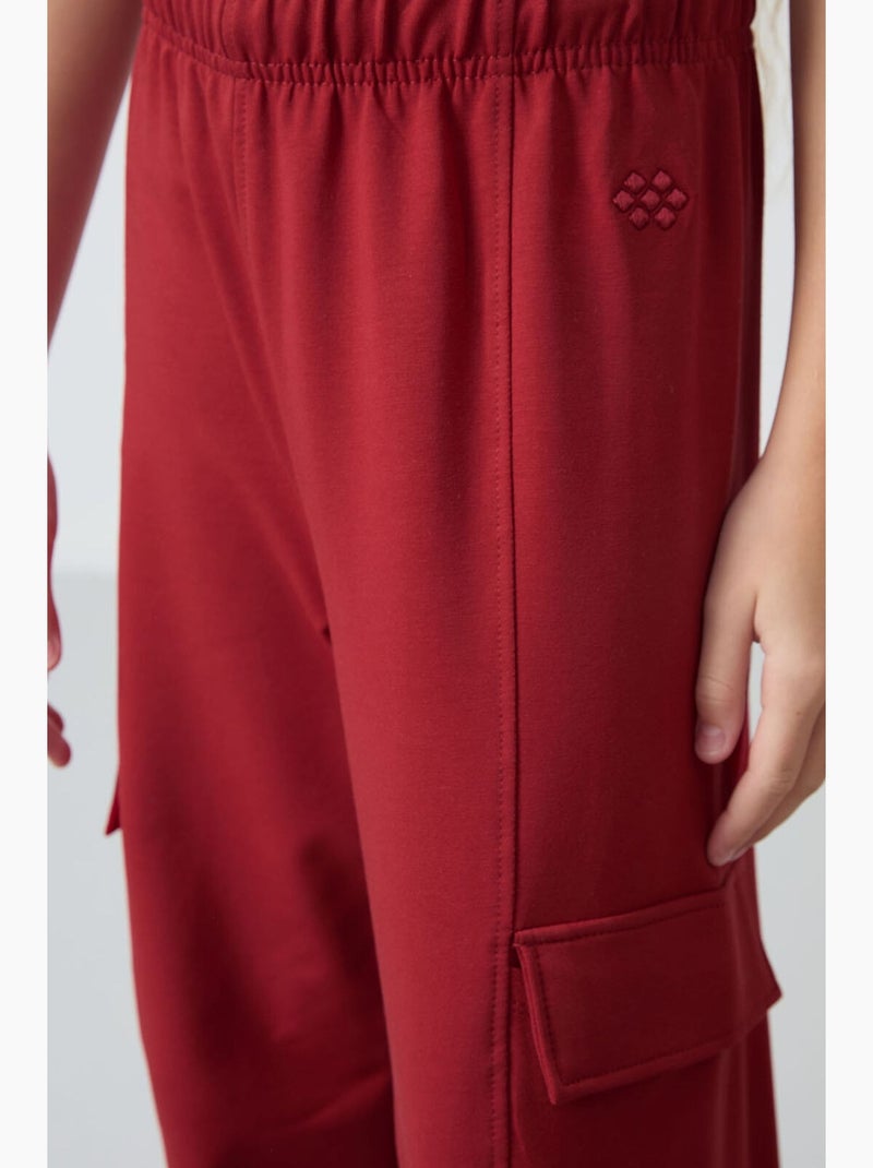 Pantalon de jogging en mélange de coton tommy Rouge bordeaux - Kiabi