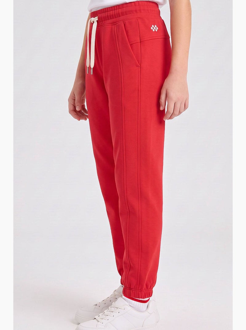 Pantalon de jogging en mélange de coton tommy Rouge - Kiabi
