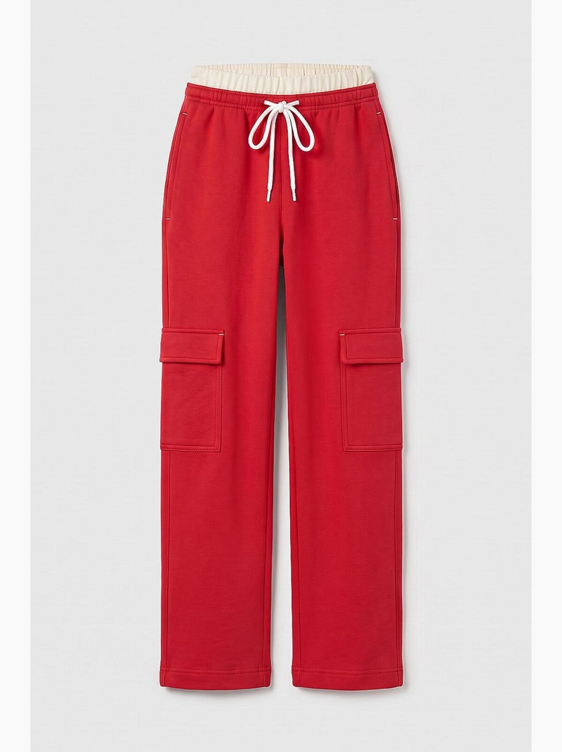 Pantalon de jogging en mélange de coton tommy Rouge - Kiabi