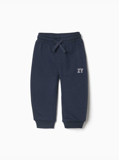 Pantalon de jogging en molleton avec cordon de serrage et imprimé - Kiabi