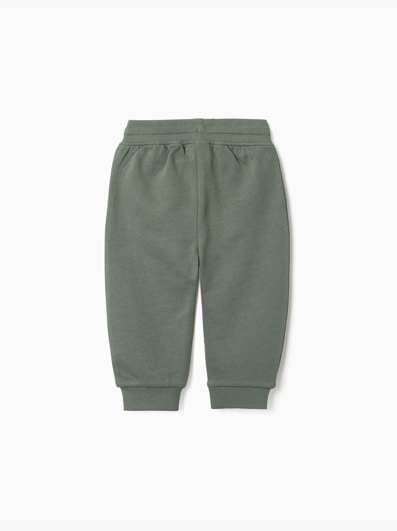 Pantalon de jogging en molleton avec cordon de serrage et imprimé Vert foncé - Kiabi