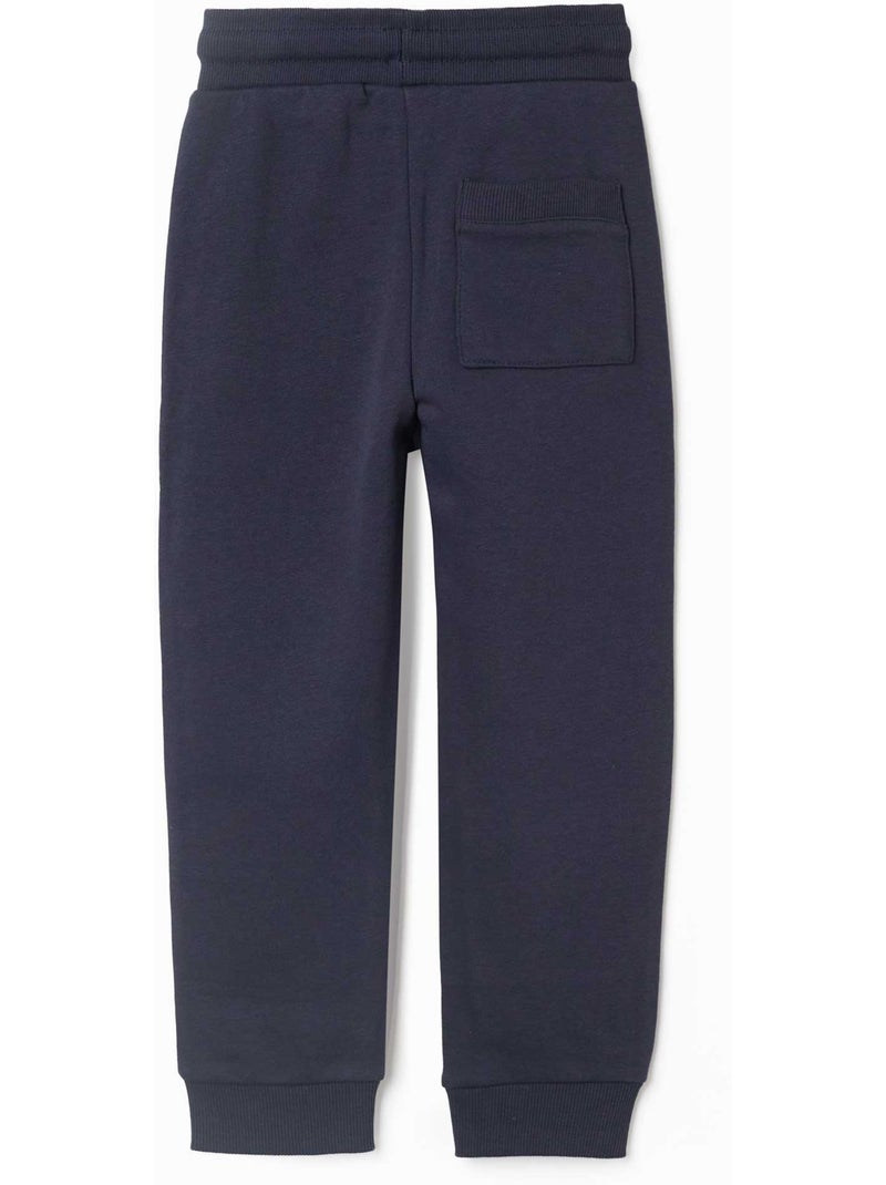Pantalon de jogging en molleton avec cordon de serrage et poches Bleu foncé - Kiabi