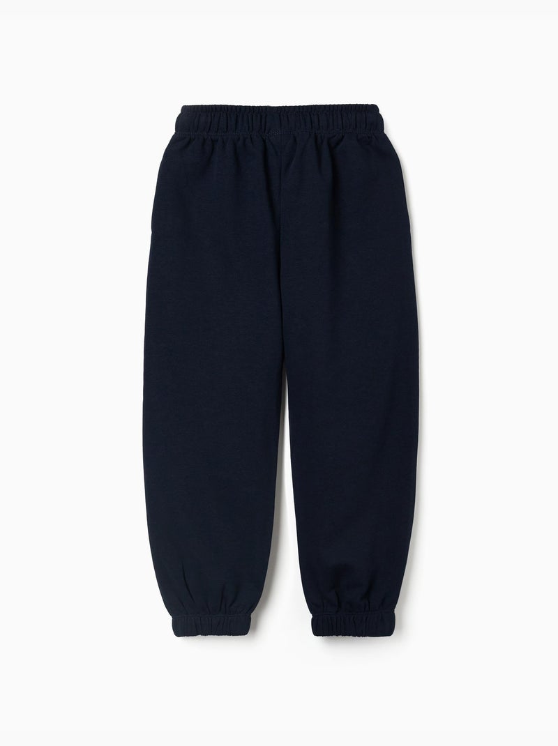 Pantalon de jogging en molleton avec cordon de serrage et poches Bleu foncé - Kiabi