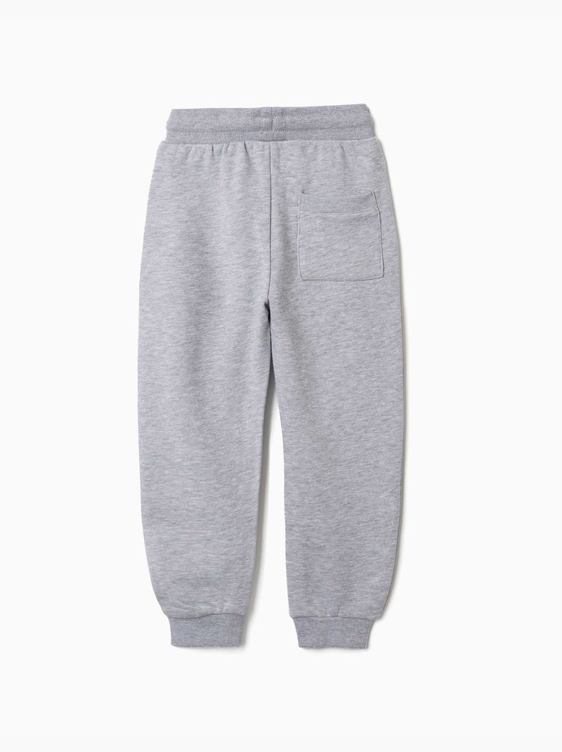 Pantalon de jogging en molleton avec cordon de serrage et poches Gris clair - Kiabi