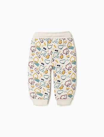 Pantalon de jogging en molleton avec doublure en coton peigné et imprimé