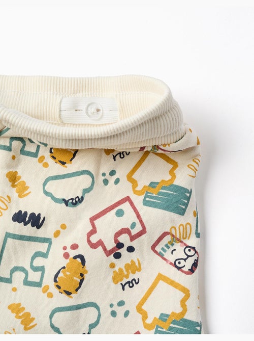 Pantalon de jogging en molleton avec doublure en coton peigné et imprimé - Kiabi