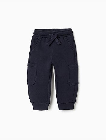 Pantalon de jogging en molleton avec doublure en coton peigné et poches cargo