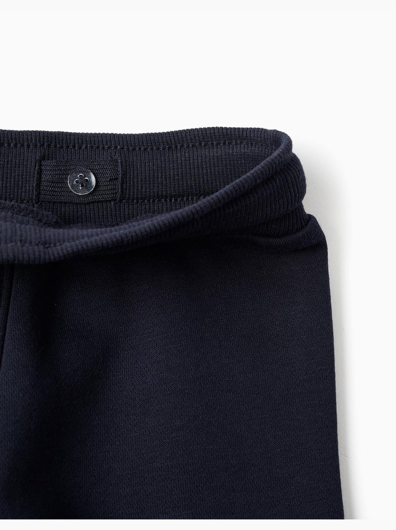 Pantalon de jogging en molleton avec doublure en coton peigné et poches cargo Bleu foncé - Kiabi