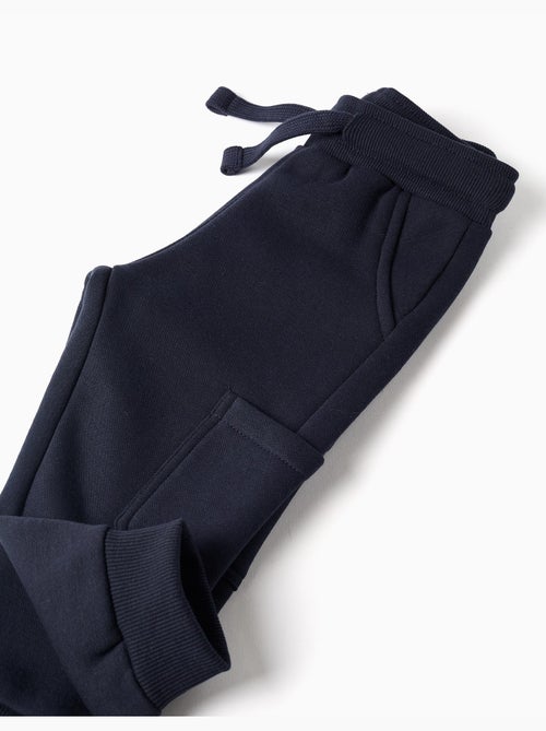 Pantalon de jogging en molleton avec doublure en coton peigné et poches cargo - Kiabi