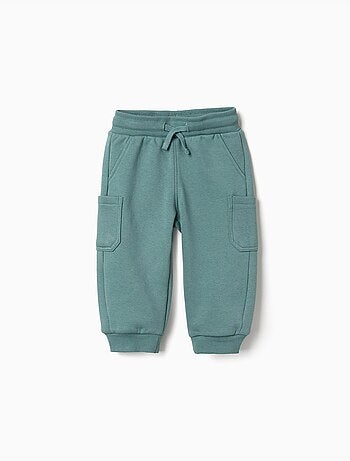 Pantalon de jogging en molleton avec doublure en coton peigné et poches cargo