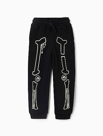 Pantalon de jogging en molleton avec imprimé qui brille dans le noir