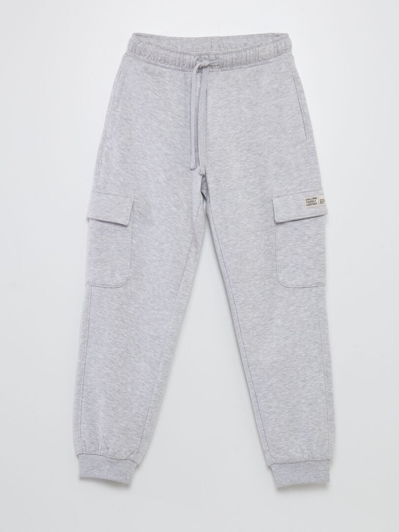 Pantalon de jogging en molleton avec poches Gris - Kiabi