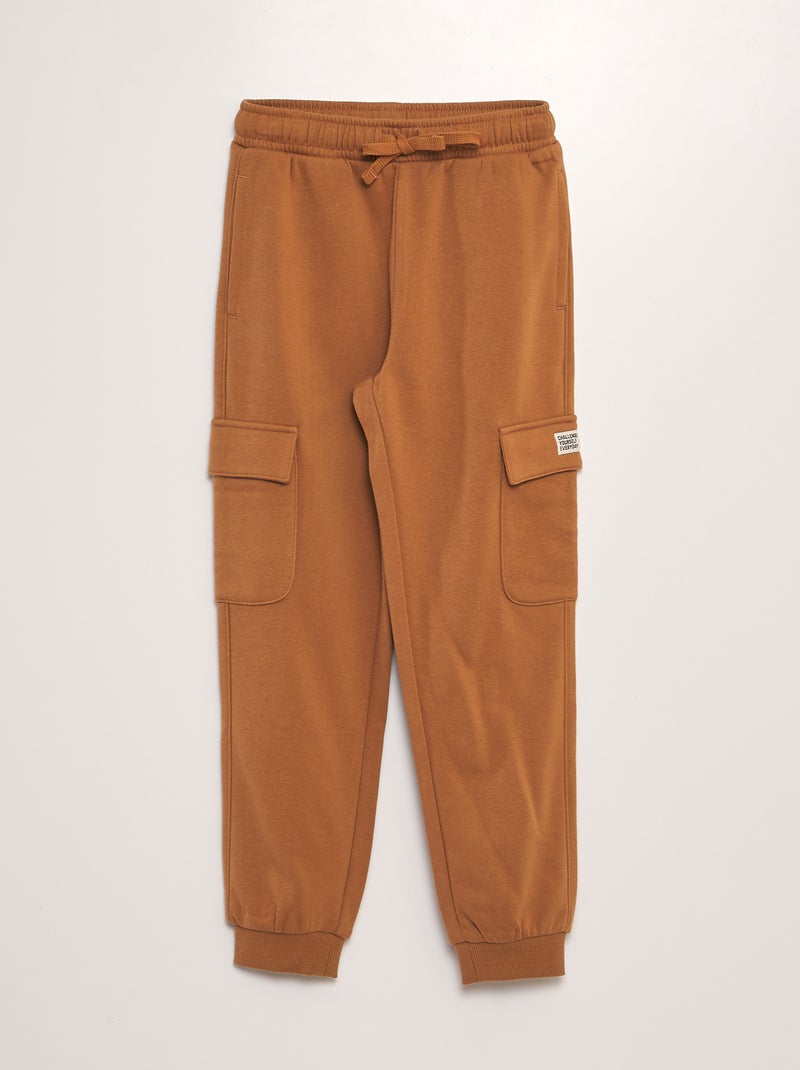 Pantalon de jogging en molleton avec poches MARRON - Kiabi