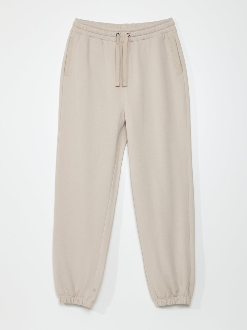 Pantalon de jogging en molleton beige - Kiabi