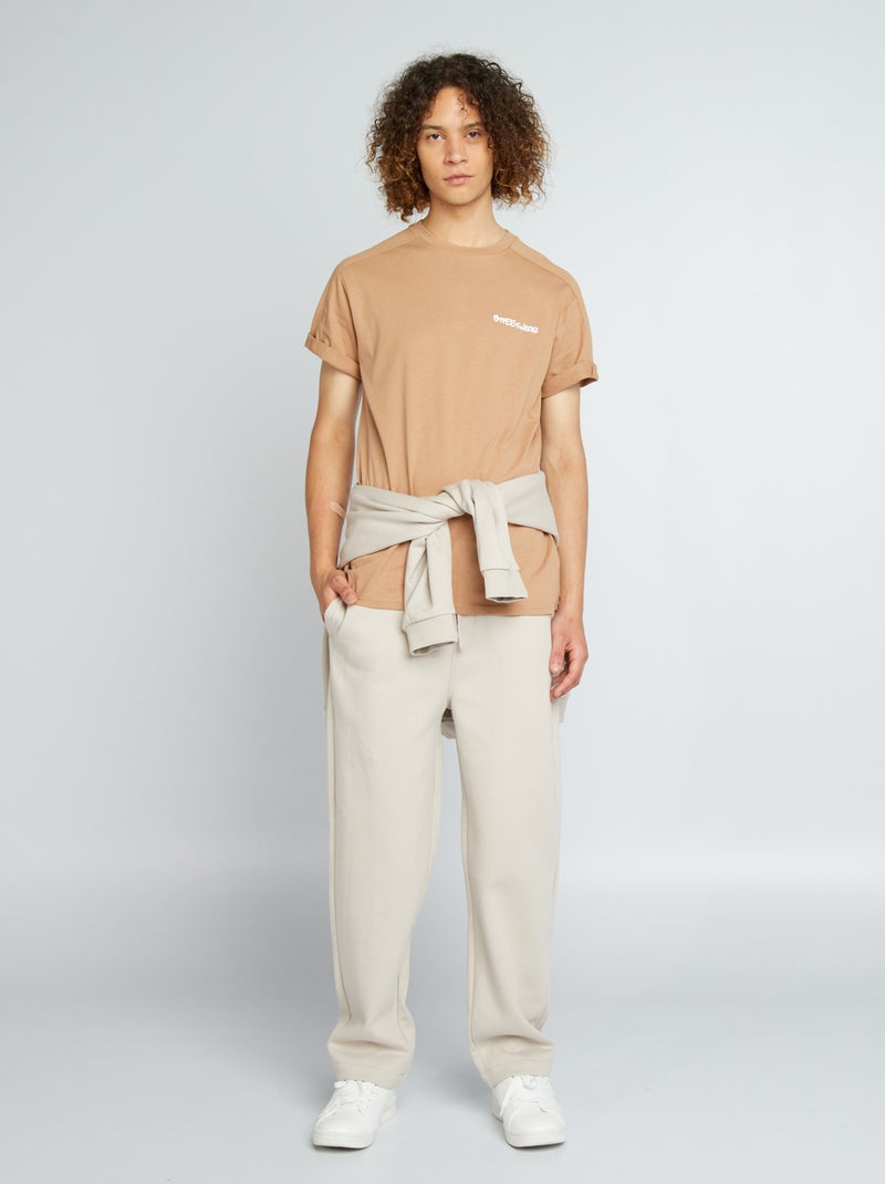 Pantalon de jogging en molleton Beige - Kiabi