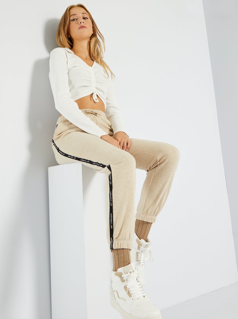 Pantalon de jogging en molleton Beige - Kiabi