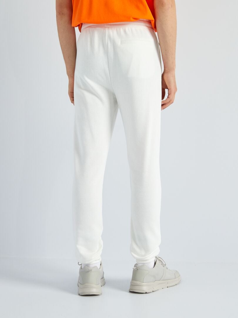 Pantalon de jogging en molleton blanc - Kiabi