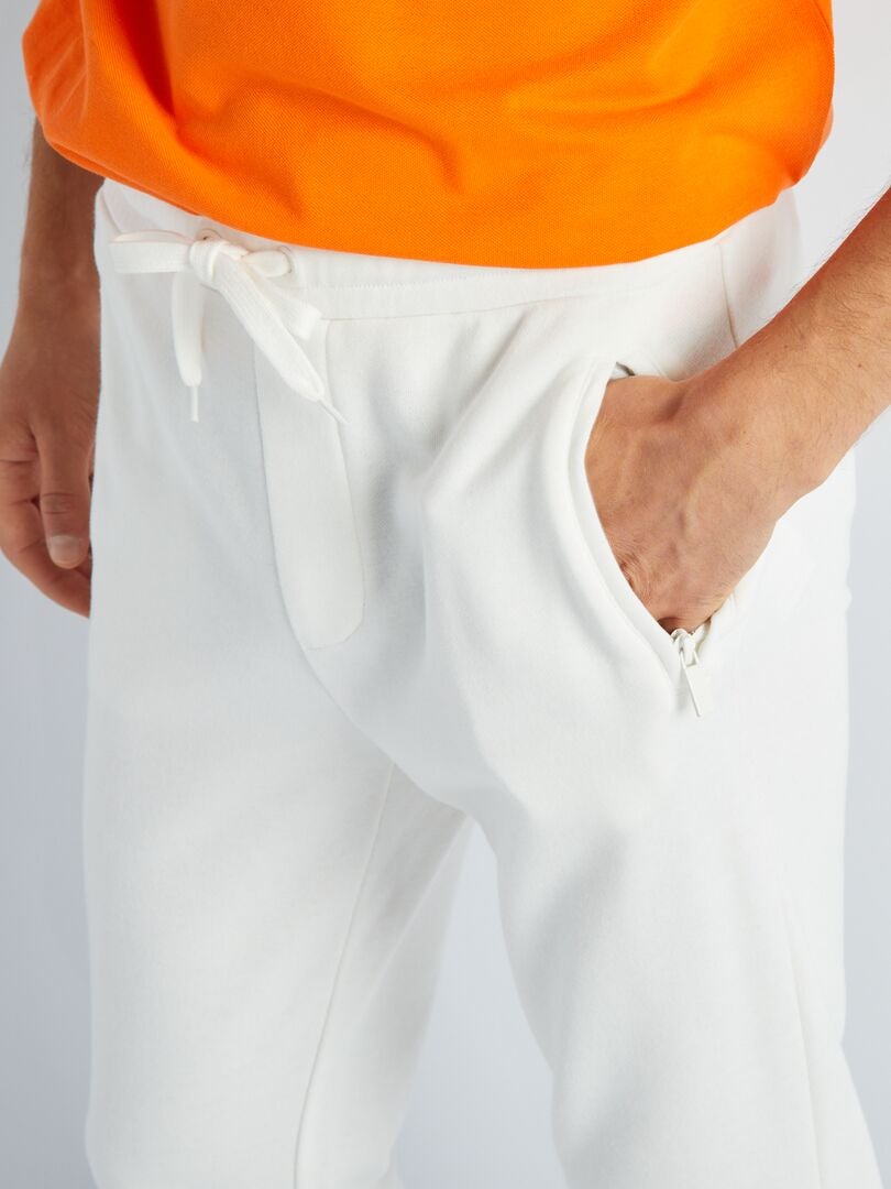 Pantalon de jogging en molleton blanc - Kiabi