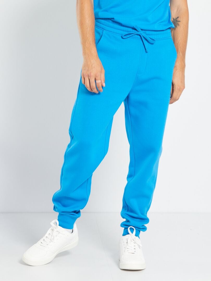 Pantalon jogging toucher doux bleu