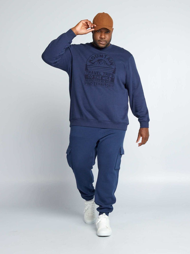 Pantalon de jogging en molleton Bleu marine - Kiabi