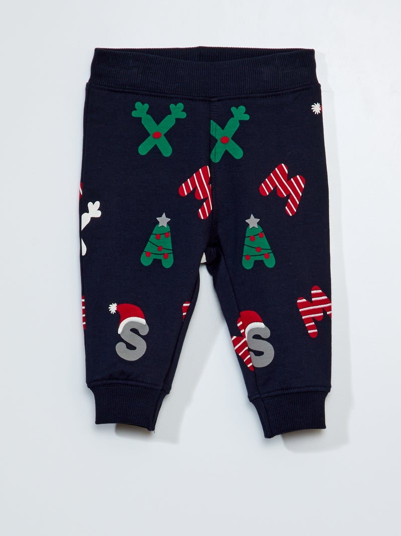 Pantalon de jogging en molleton Bleu marine - Kiabi