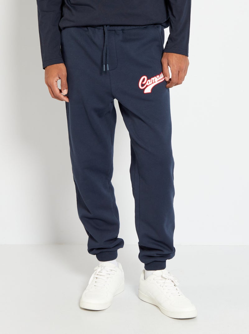 Pantalon de jogging en molleton bleu marine - Kiabi