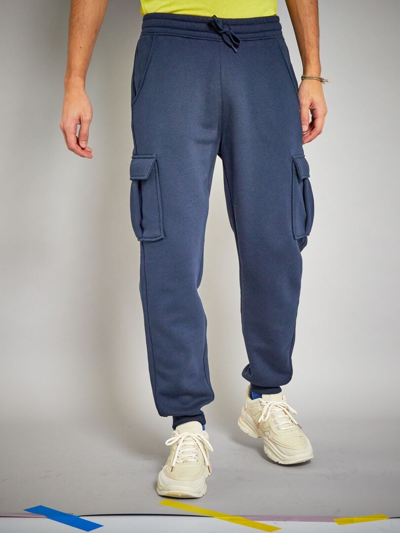 Pantalon de jogging en molleton bleu marine - Kiabi
