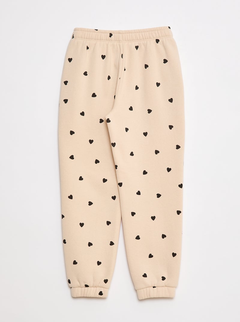 Pantalon de jogging en molleton gratté Beige - Kiabi