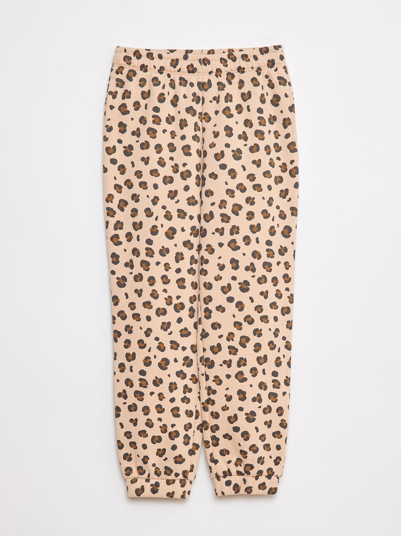Pantalon de jogging en molleton gratté Beige - Kiabi