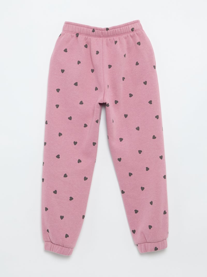 Pantalon de jogging en molleton gratté Rose - Kiabi