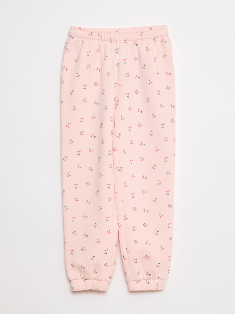 Pantalon de jogging en molleton gratté Rose - Kiabi