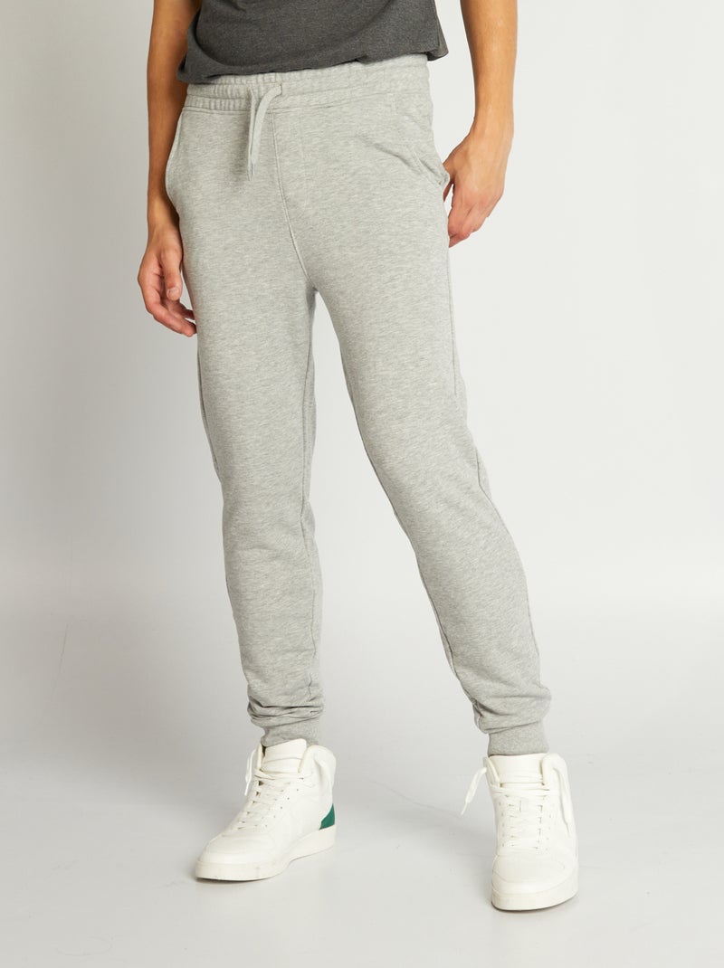 Pantalon de jogging en molleton Gris chiné - Kiabi