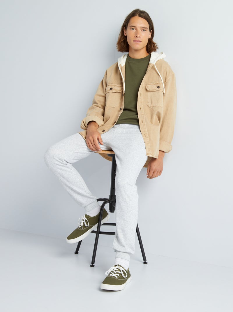 Pantalon de jogging en molleton Gris chiné - Kiabi