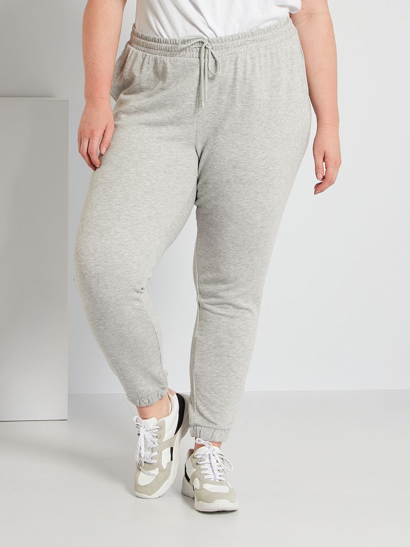 AOSUAI Pantalon de survêtement large pour femme - Pantalon de jogging gris  - Pantalon d'été ample taille haute - Pantalon de survêtement blanc à jambe