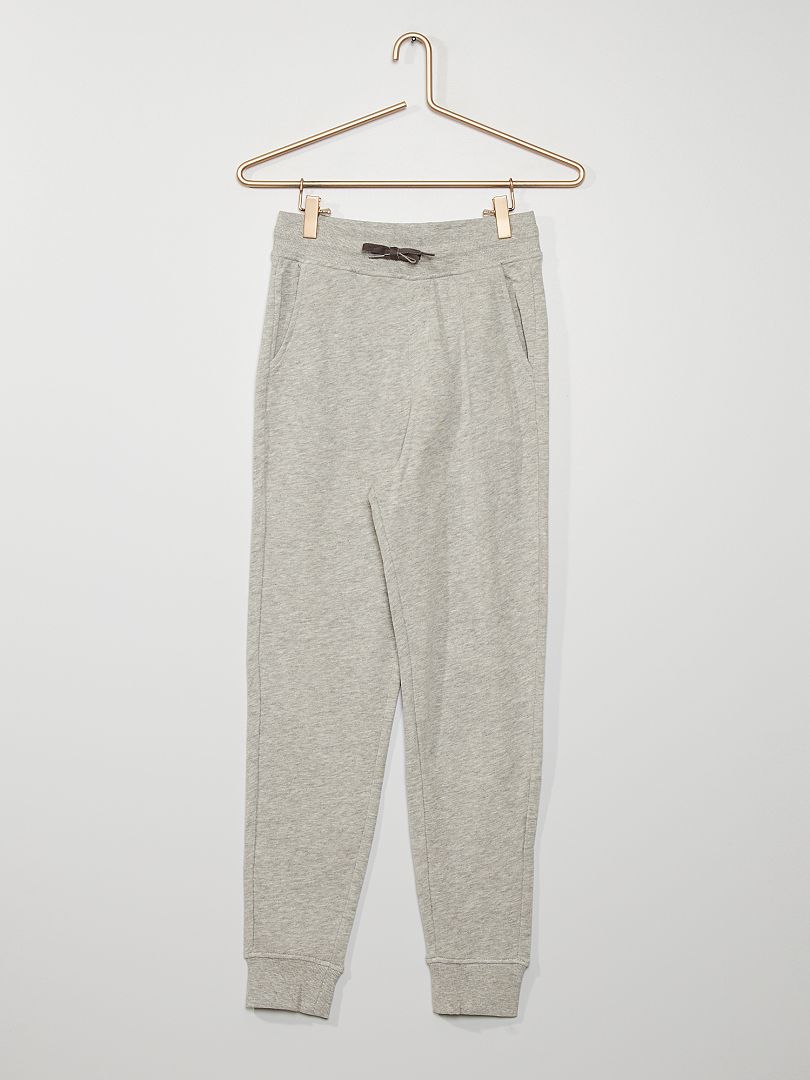 Pantalon de jogging en molleton gris chiné clair - Kiabi