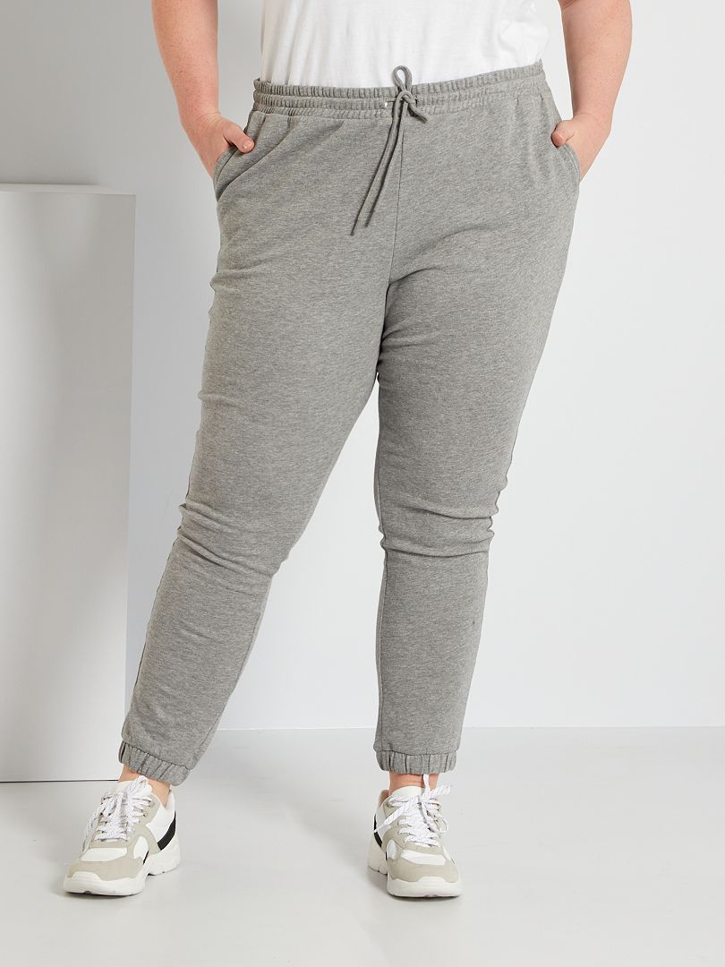 Pantalon de jogging en molleton gris chiné foncé - Kiabi