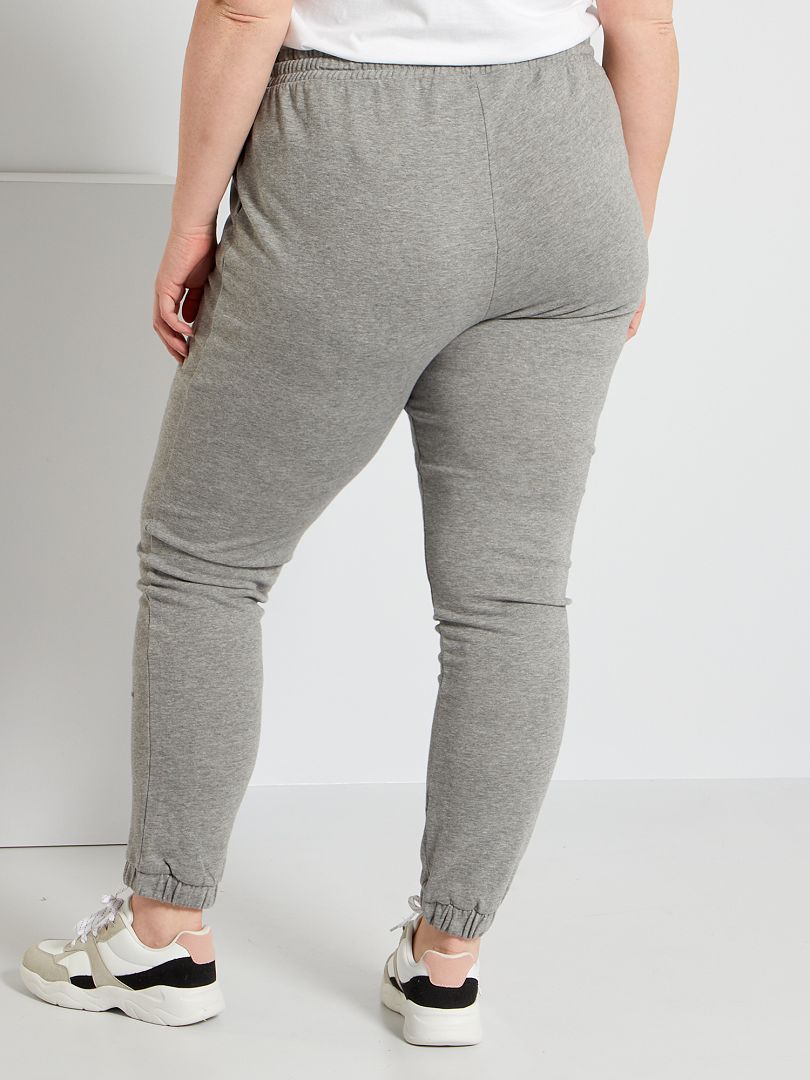 Pantalon de jogging en molleton gris chiné foncé - Kiabi