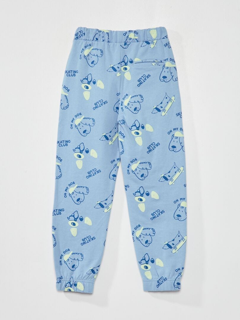 Pantalon de jogging en molleton imprimé Bleu - Kiabi
