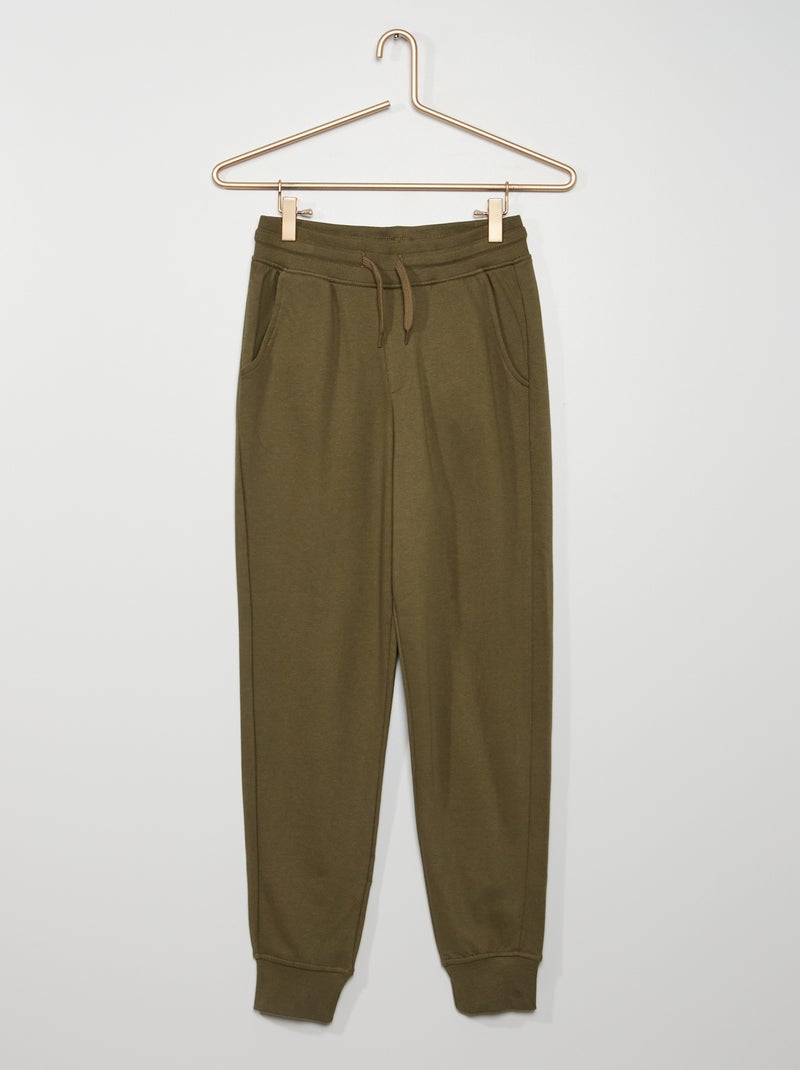 Pantalon de jogging en molleton kaki - Kiabi