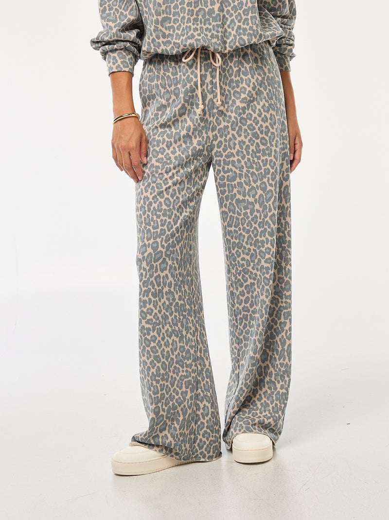 Pantalon de jogging en molleton léger avec 2 poches Beige - Kiabi